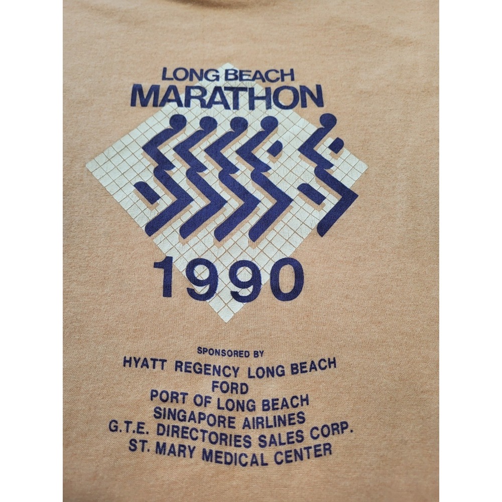 Vintage 1990 Grail Long Beach Marathon Single Stitch XL Mens USA T-shirt ****